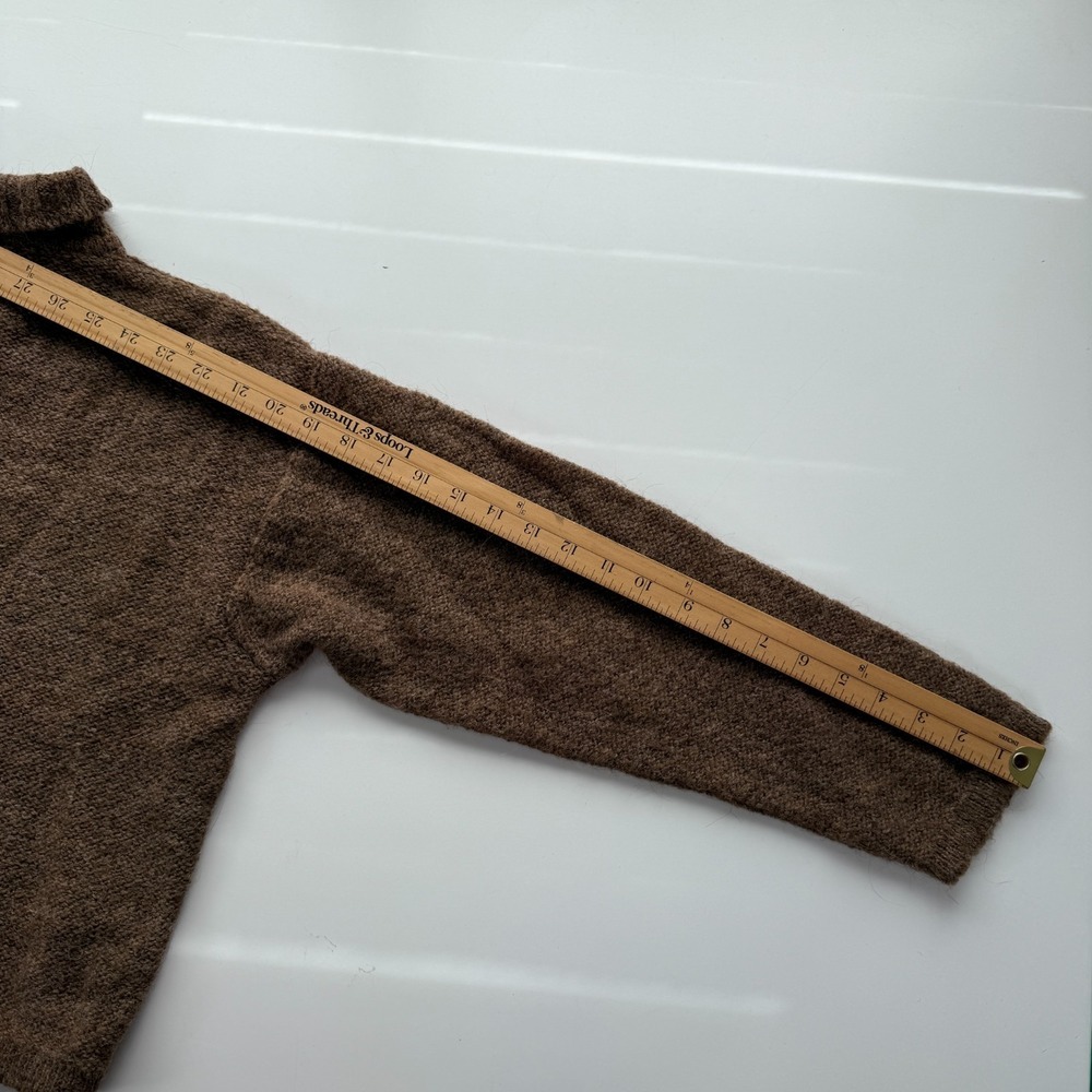 STILONOIR Short Cardigan Button Sweater Womens M? Brown Wool/Alpaca Blend Italy - Picture 9 of 11